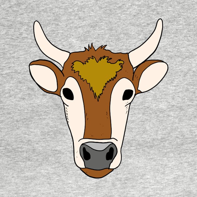 Hand Drawn Cow with brown and white fur by Mesyo